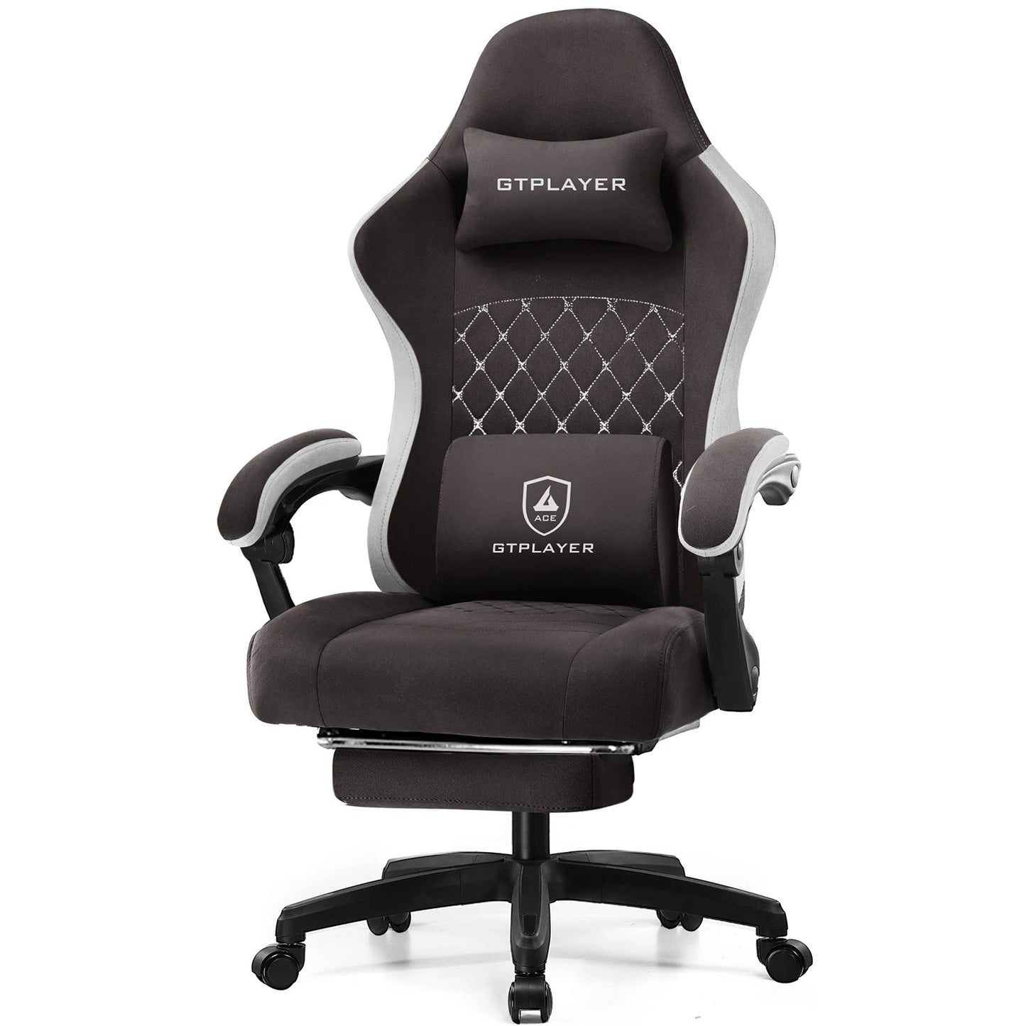 GTPLAYER Gaming Chair with Pocket Spring Cushion, Linkage Armrests & Footrest, Ergonomic Office Chair with Lumbar Support