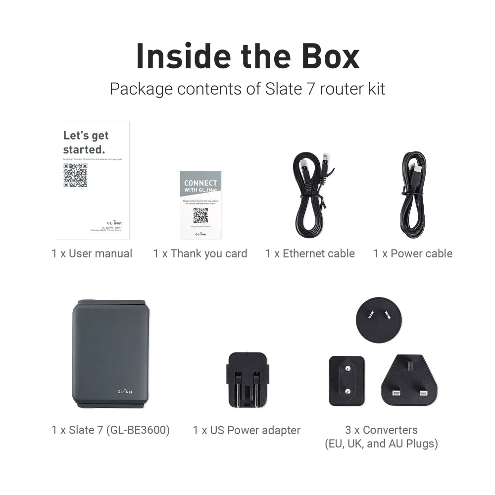 GL.iNet GL-BE3600( Slate 7) Dual-band Wi-Fi 7 Travel Router