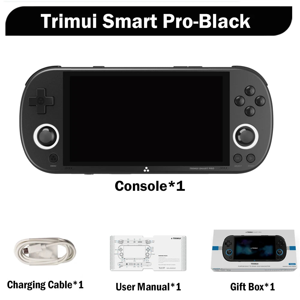 Trimui Smart Pro Consoles 4.96'' IPS Screen Handheld Game Players Linux System Emulator Portable Console Retro Video Game