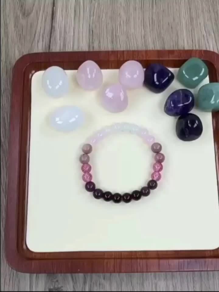 Elegant Simple Style 8mm Beaded Bracelet with Natural Stone, Synthetic Love Spell Gemstone, Garnet Strawberry Quartz, Rhodonite Rose Quartz Moonstone, for Daily Wear and Gift Giving - Valentine's Day All-Season Jewelry