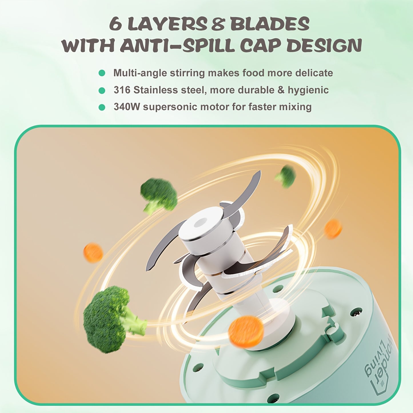 8-Blade Stainless Steel Blade Baby Food Maker Set with Easy-Clean Blender, Food Processor & Containers - Heavy-Duty Corded Electric Baby Food Maker with 8-Blade Blade, Containers & Green Base - Ideal For Fruits, Vegetables