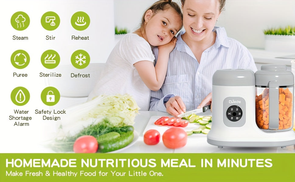 Youngsters Food Maker - One Button Rotate & Press Control, Youngsters Food in Minutes, Processor Steamer Puree Blender, Auto Cooking & Stirring, Healthy Homemade Food for Youngsters & Youngsters, White