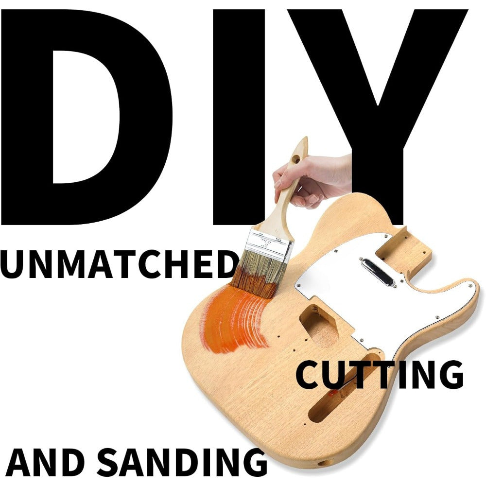 DIY Guitar Kit with Mahogany Body, Ebony Fingerboard and Maple Neck, 6 String DIY electric Guitar Kit with Classic Design, Easy Installation & Full Equipment to Build Your Own Guitar