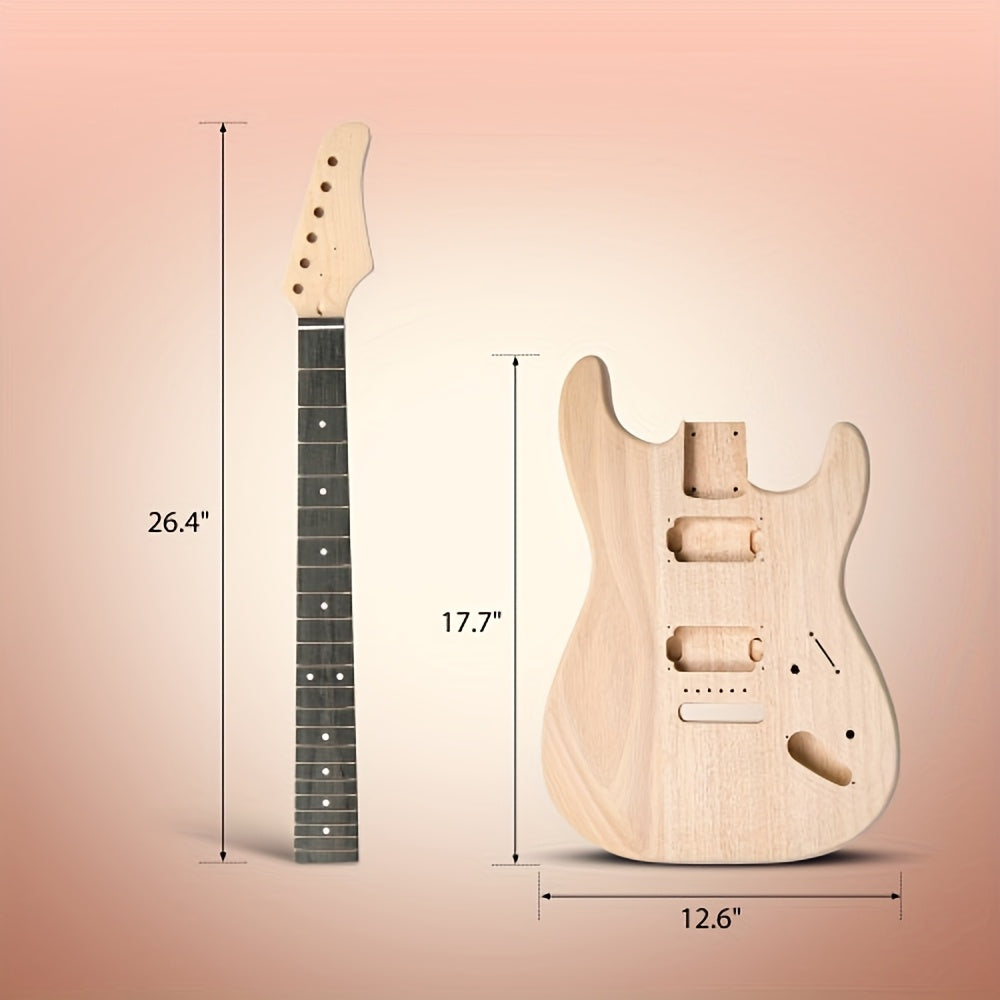 Glarry DIY Electric Guitar Kit, 6 Strings Guitar Kit with Mahogany Wood Body Maple Neck for Beginner, All Components Included Build Your Own Guitar