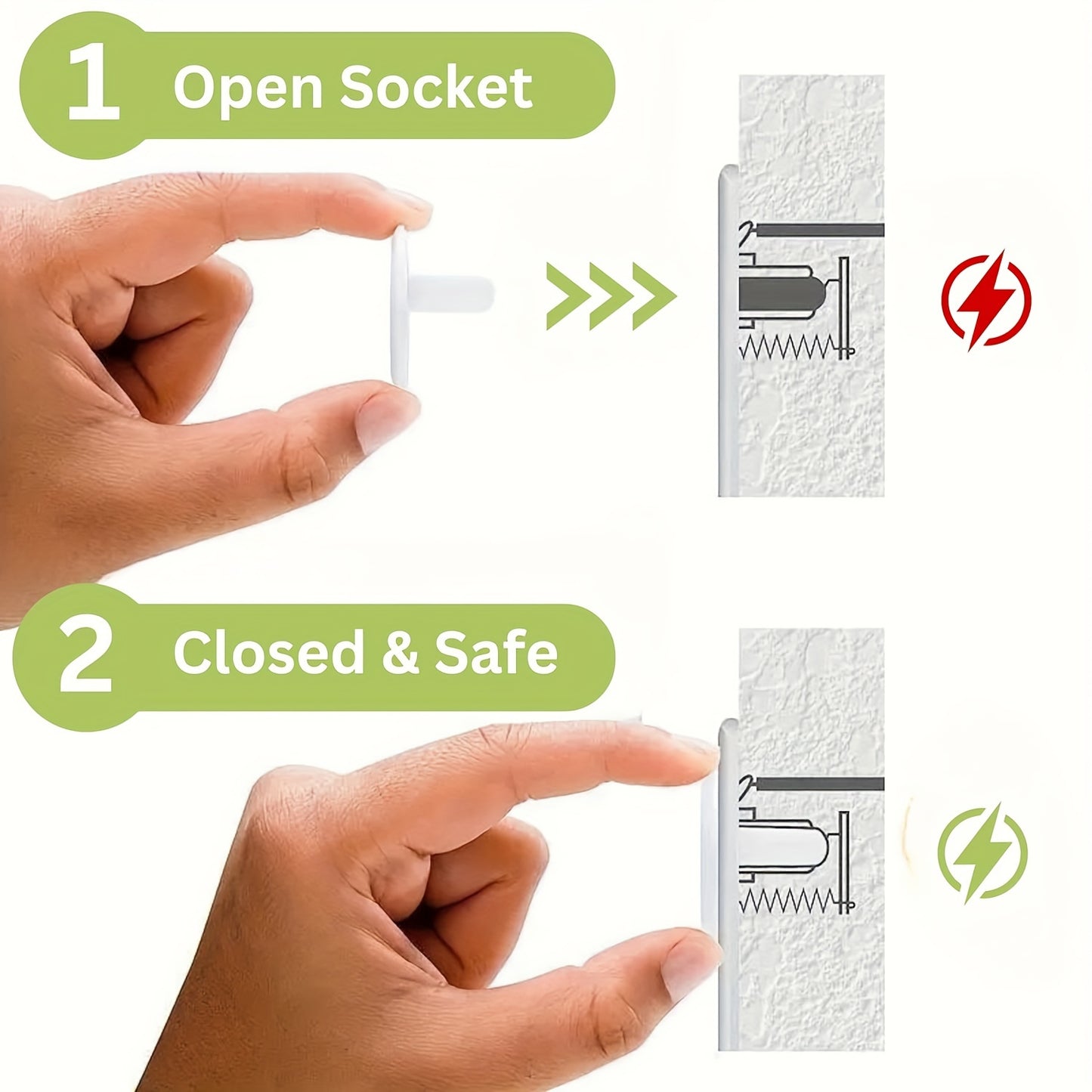 16/32pcs US Standard Outlet Plug Covers, Clear Electrical Protector Safety Caps, Safety Electric Plug Protectors