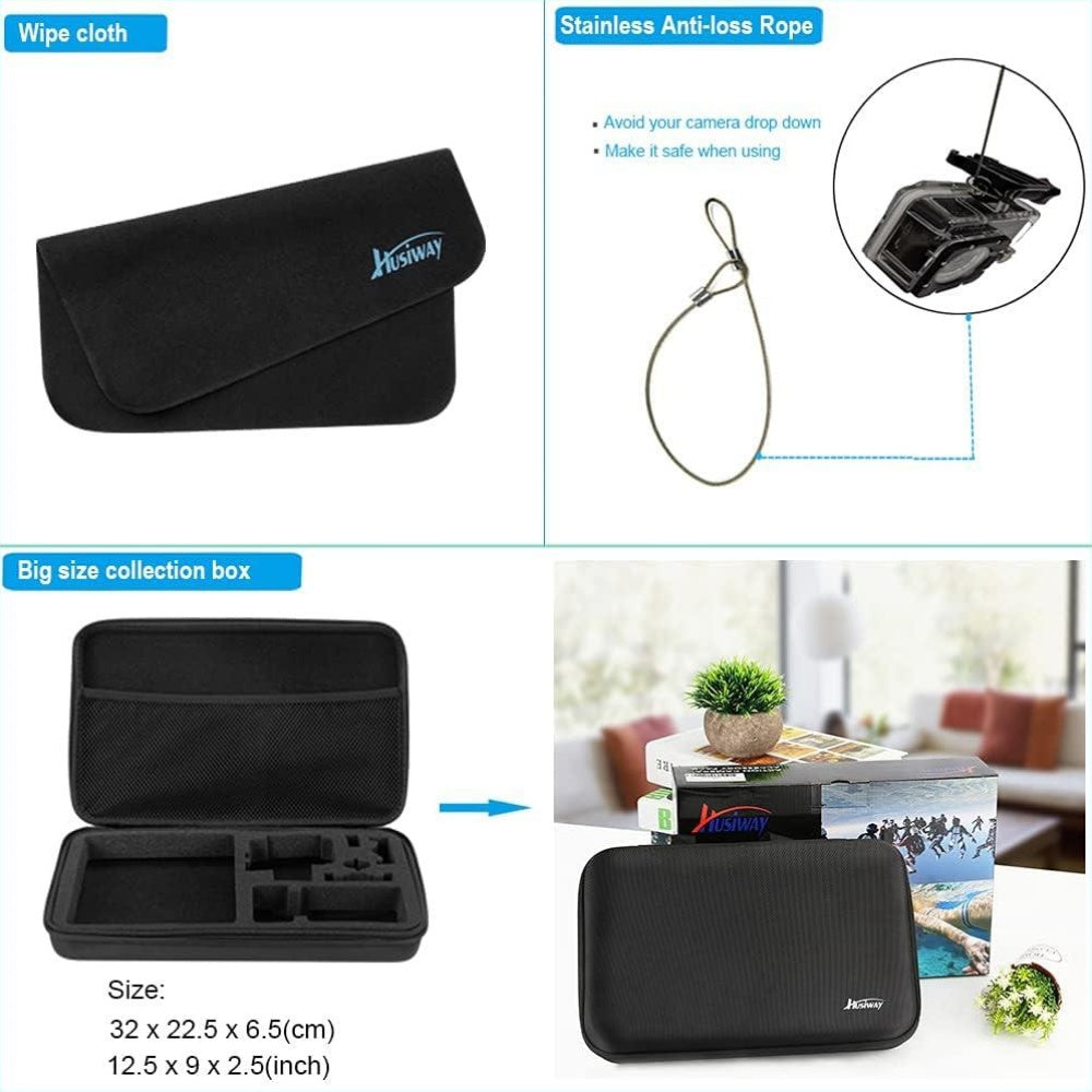 Accessories Kit for Gopro Hero 13 12 11 10 9 | Black Housing, Silicone Case, Glass Screen Protector Bundle for GoPro for gopro13 for gopro12 for gopro11 for gopro10 Hero13 Hero12 Hero11 Hero10 Camera 62E