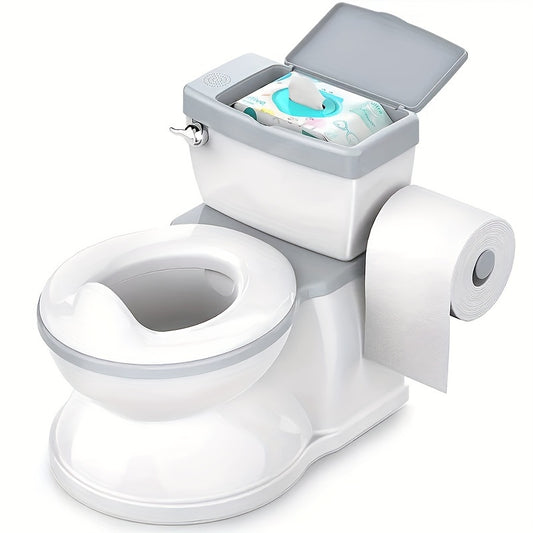 Real Feel Diaper Seat with Wipe Storage, Transition Seat And Disposable Liner - Realistic Toilet - Easy to Clean And Assemble (Gray), 4Th of July, And Closeout