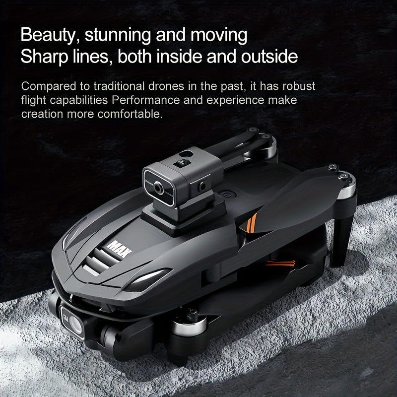 [8K V168 Pro Max Drone] 8K HD V168 Pro Max Drone with 4.5" Screen, GPS, 360° Rolling, Dual Cameras, Foldable Design, 2 Batteries | Brushless Motor, Gesture Control, Remote Control Toy, 1500m Range & 200m Altitude, Modern Dro