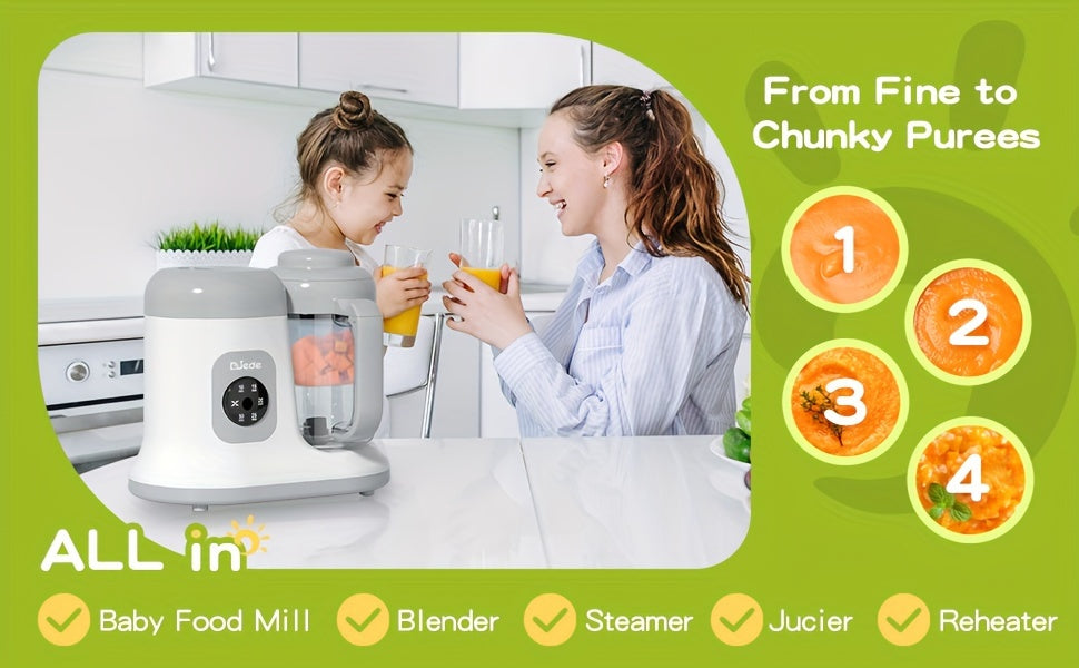 Youngsters Food Maker - One Button Rotate & Press Control, Youngsters Food in Minutes, Processor Steamer Puree Blender, Auto Cooking & Stirring, Healthy Homemade Food for Youngsters & Youngsters, White