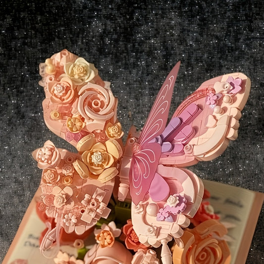 2025 Trendy Butterfly Flower Building Blocks, Rich Instagram Vibes, Unique Home Decor, Perfect Gift for Christmas/Halloween/Valentine's Day