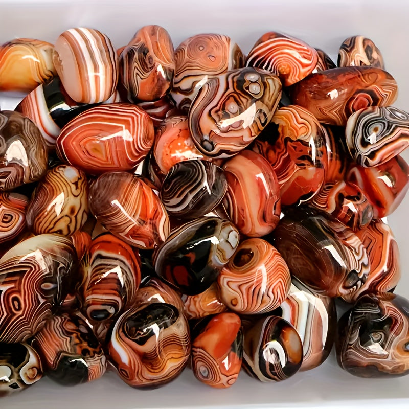 4LB Natural Wrapped Agate Stone - Carved Smooth Faux with Various Striped Patterns And Earthy Tones, High-end Boutique Art Stone, Unique Polished Stone, Rare Collectible Artwork, DIY Craft Supplies, Jewelry Making, Artistic D