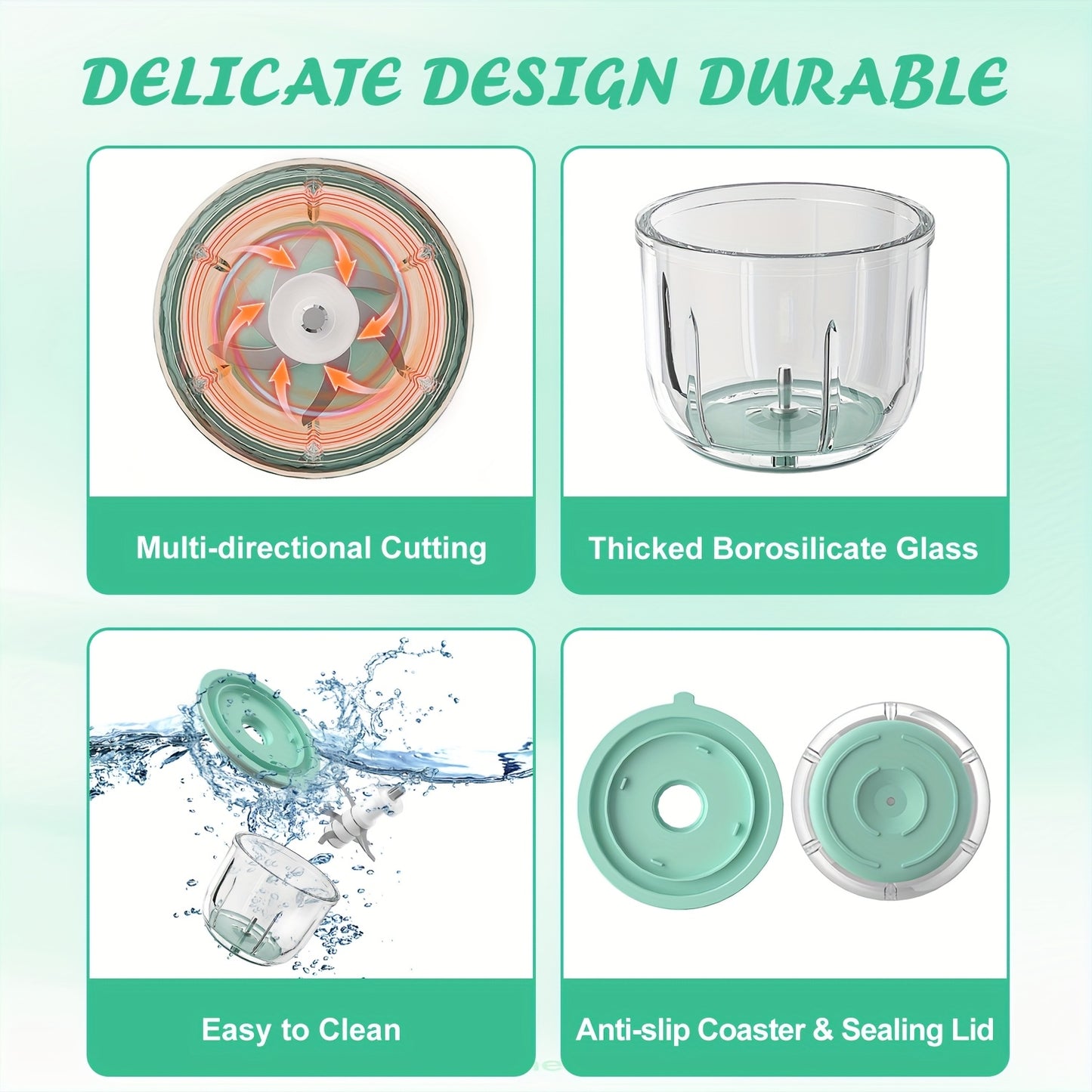 8-Blade Stainless Steel Blade Baby Food Maker Set with Easy-Clean Blender, Food Processor & Containers - Heavy-Duty Corded Electric Baby Food Maker with 8-Blade Blade, Containers & Green Base - Ideal For Fruits, Vegetables