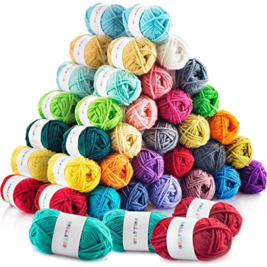 60*0.7 Oz Acrylic Yarn Skeins - 2600 Yards of Soft Yarn for Crocheting, Knitting and Craft Projects