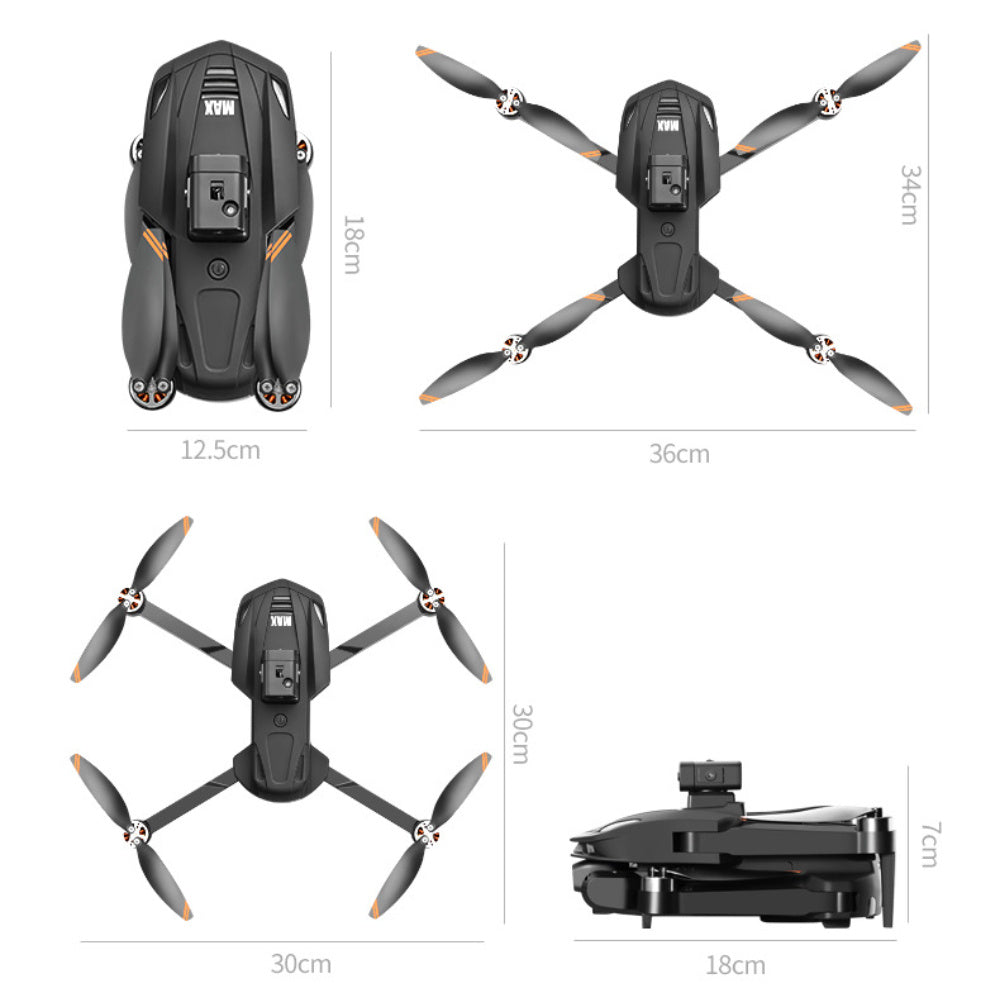 [8K V168 Pro Max Drone] 8K HD V168 Pro Max Drone with 4.5" Screen, GPS, 360° Rolling, Dual Cameras, Foldable Design, 2 Batteries | Brushless Motor, Gesture Control, Remote Control Toy, 1500m Range & 200m Altitude, Modern Dro