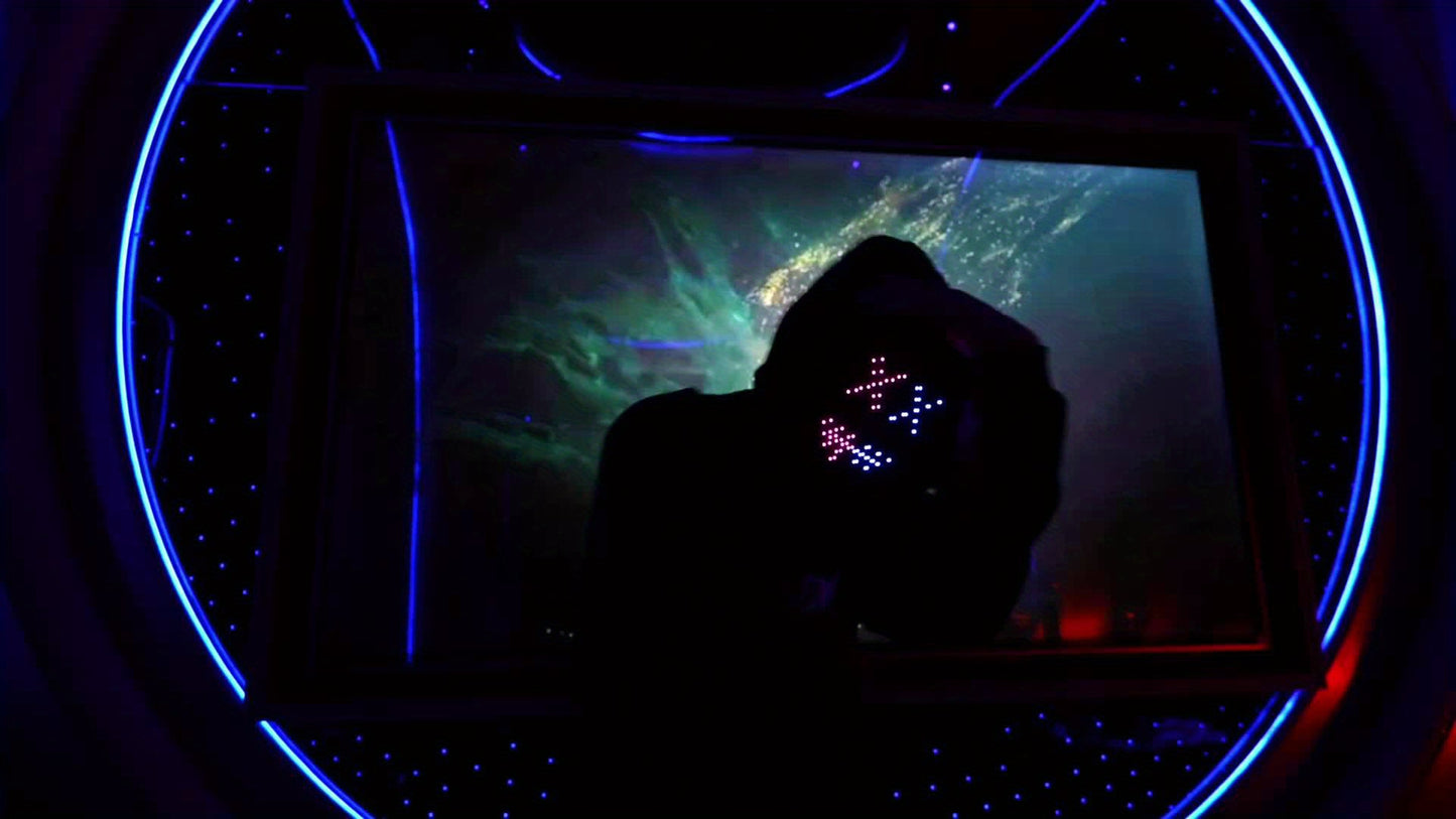 LED Mask with Gesture Sensing, Unisex Light Up Mask with Face Transforming, Lighted Halloween Mask, 25 Moving & 25 Still Pictures, Costume Cosplay Party Masquerade