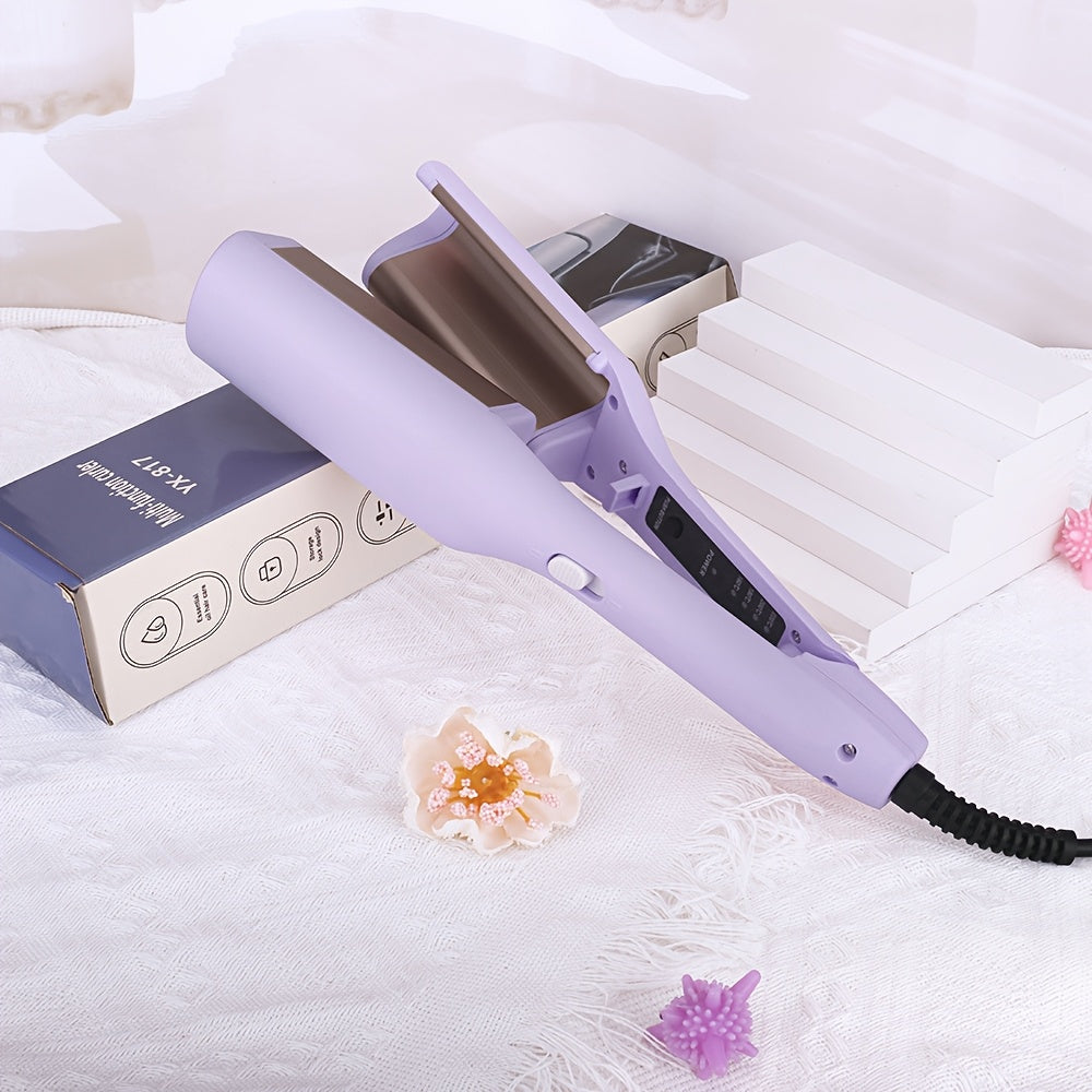 2 Barrels of Ion Wave Curling Iron, Fast Heating Curling Wand, Multi-Temperature Curling Iron, Suitable for Wide Deep Waves, Automatic Power-off, Negative Ion Hair Care, Plug Type, Without Battery, US Plug, 110V-127V, with 59