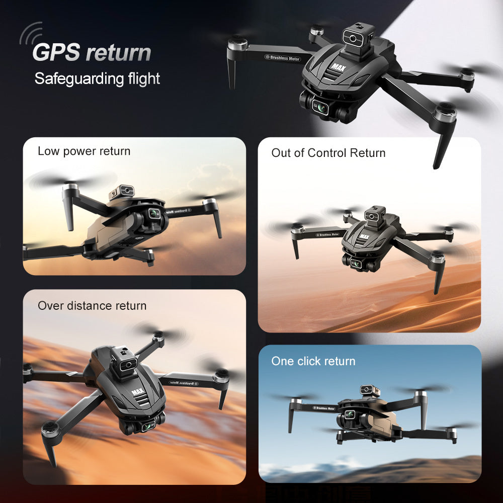 [8K V168 Pro Max Drone] 8K HD V168 Pro Max Drone with 4.5" Screen, GPS, 360° Rolling, Dual Cameras, Foldable Design, 2 Batteries | Brushless Motor, Gesture Control, Remote Control Toy, 1500m Range & 200m Altitude, Modern Dro