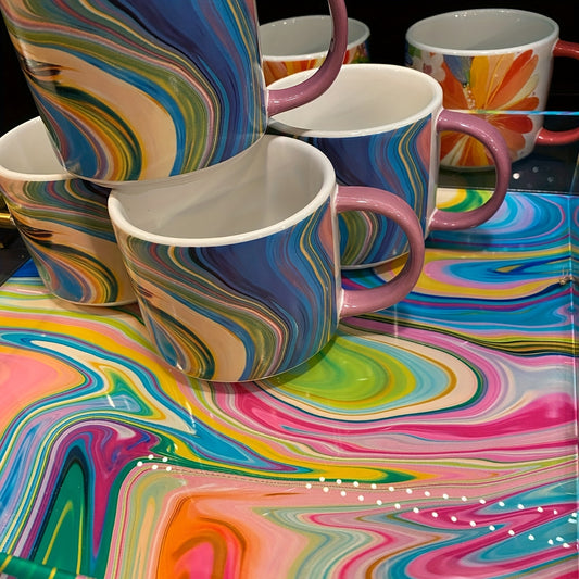 27pcs Marbling Paint Kit, 20 Colors 0.35oz Magic Water Marbling Paints, Watercolor Painting Set, Stick Color Paints, Art Craft Supplies, DIY Painting Kit for Home Decor