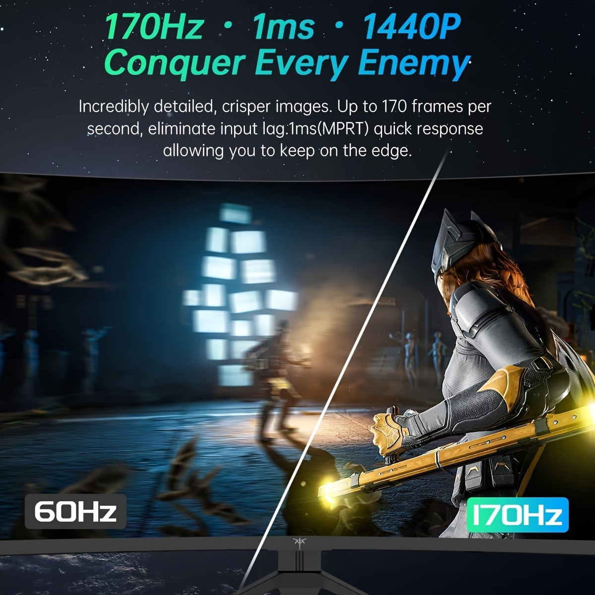 KTC 24-27-32 Inch Gaming Monitor, 24inch 1920*1080 100Hz, 27inch 2560*1440 180Hz,32inch 2560*1440 165Hz Curved Gaming Monitor, 1500R Frameless, 1ms, HDR, FreeSync Premium, DisplayPort/HDTV/USB, VESA Wall Mount, PC Monitor