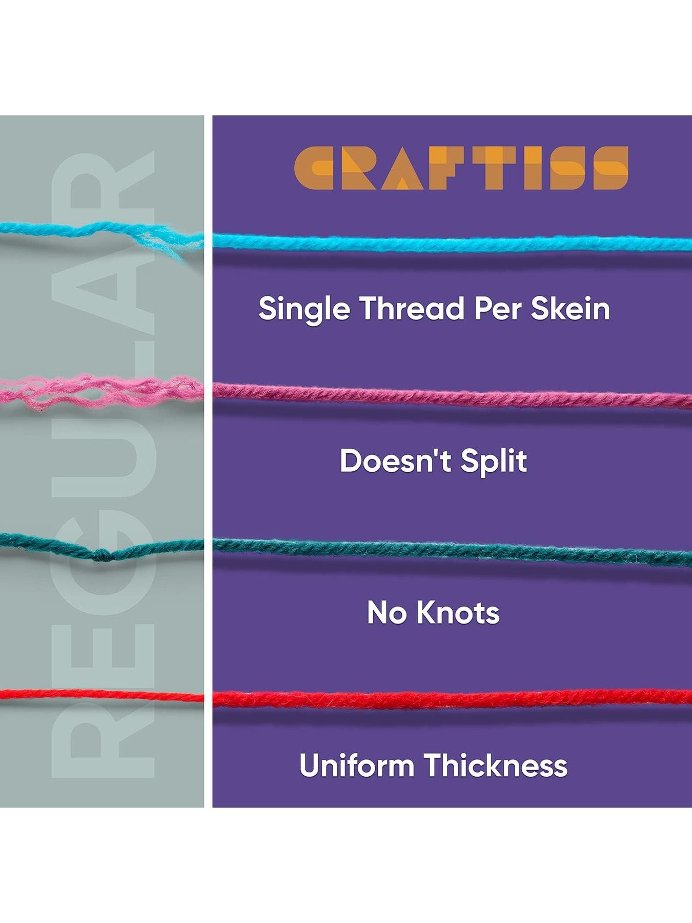 60*0.7 Oz Acrylic Yarn Skeins - 2600 Yards of Soft Yarn for Crocheting, Knitting and Craft Projects