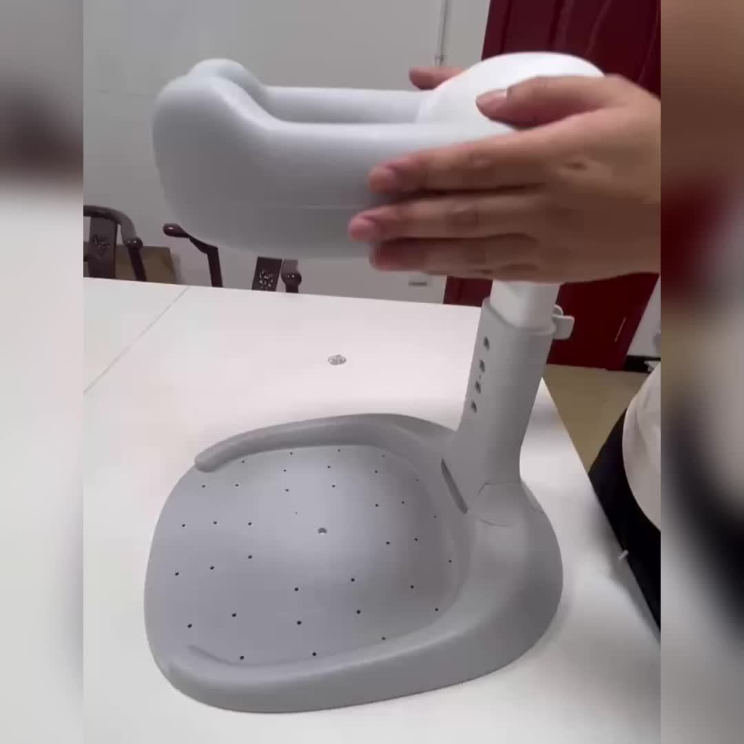 5-speed Adjustable Baby Bathroom Bracket, Non Slip Base, Adjustable Silicone Armrest, High-quality ABS Material, Foldable Storage, Suitable For Children Aged 6 Months To 6 Years Old, Safe Bathing Assistant