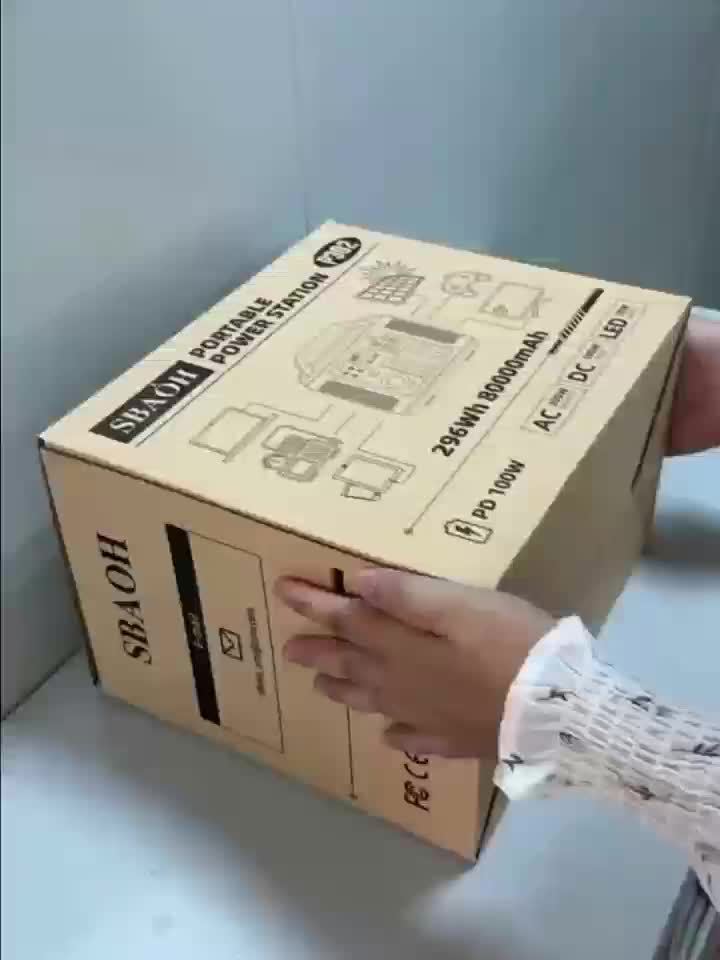 SBAOH 300W Portable Power Station 296Wh 80000mAh Solar Powered Generator With 100W PD Fast Charging, 13 Outlets, Digital Display, Lithium-ion Battery For Home Backup, RV Camping, And Emergency Power - (60W Solar Panel Is Opti