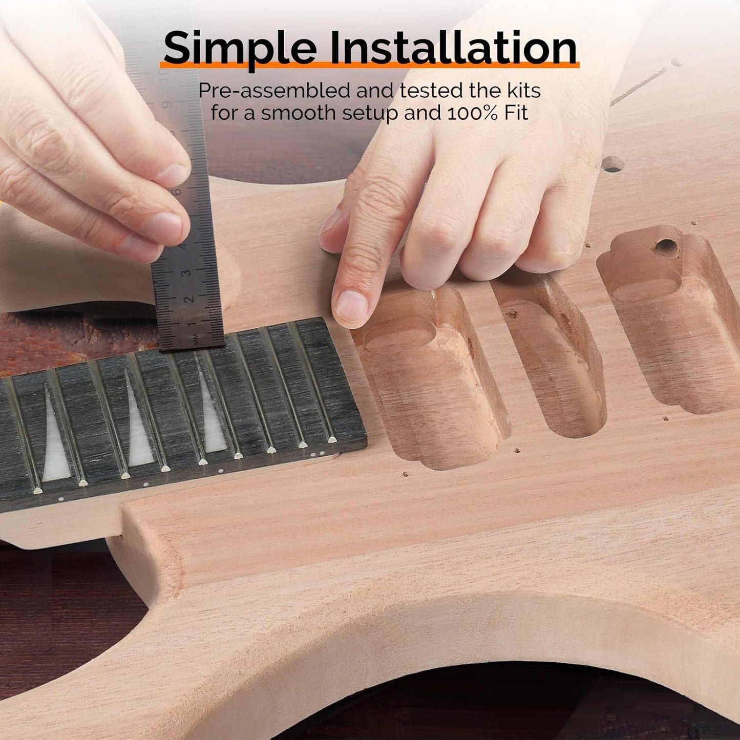 Glarry DIY Electric Guitar Kit, 6 Strings Guitar Kit with Mahogany Wood Body Maple Neck for Beginner, All Components Included Build Your Own Guitar