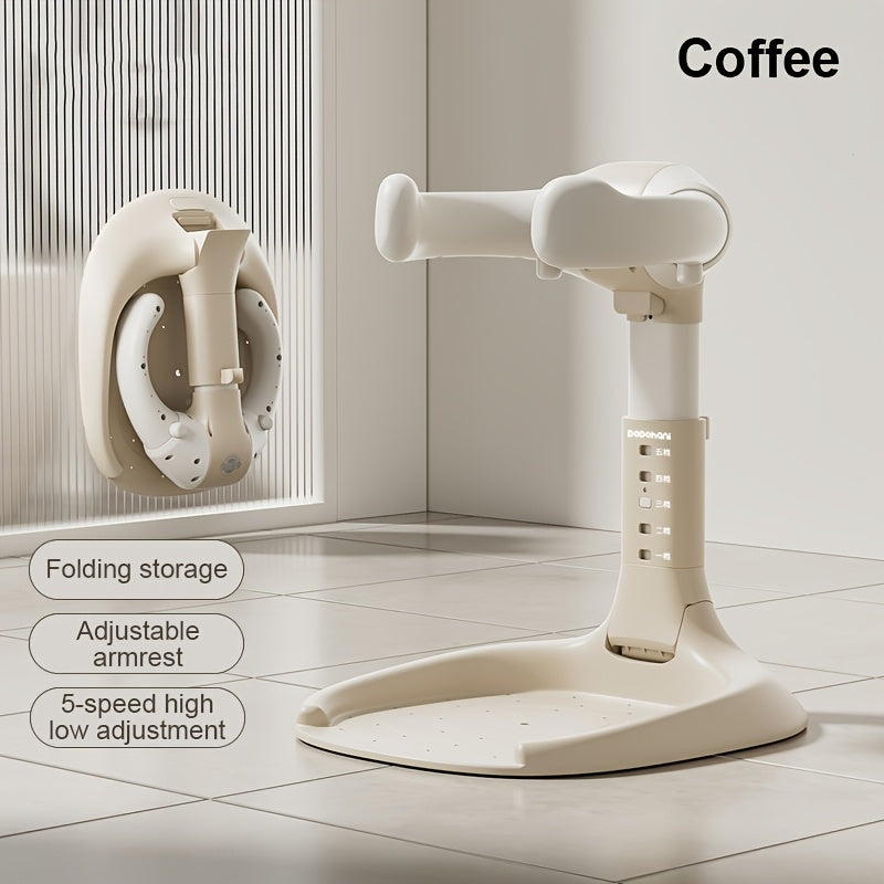 5-speed Adjustable Baby Bathroom Bracket, Non Slip Base, Adjustable Silicone Armrest, High-quality ABS Material, Foldable Storage, Suitable For Children Aged 6 Months To 6 Years Old, Safe Bathing Assistant