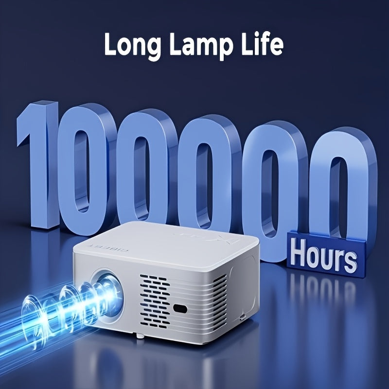 Portable Auto Focus Projector with WiFi 6.5 & Wireless 5.2, 4K Support, Android TV 10, Native 1080P, 1000ANSI Lumens, HDR 10+ - Home Theater, Gaming, Outdoor Movies (G1), Gaming Projection, Sleek Metallic Design, Highresoluti