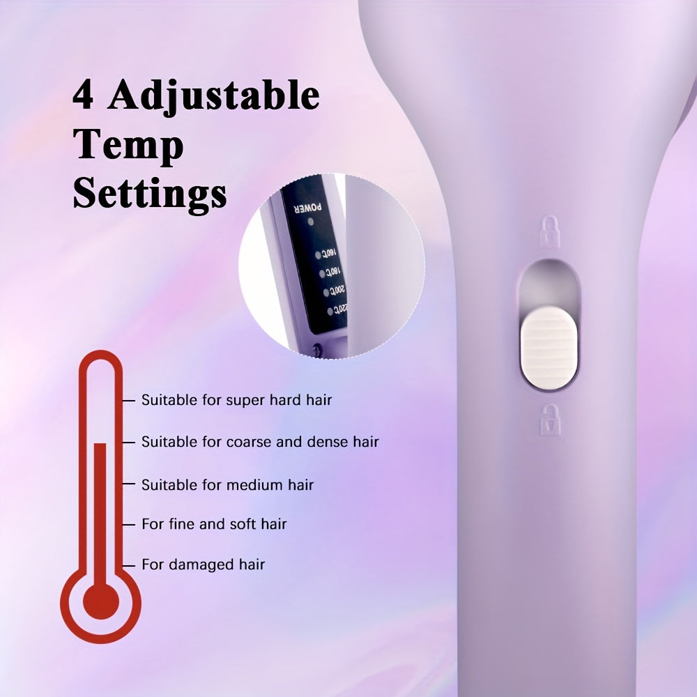 2 Barrels of Ion Wave Curling Iron, Fast Heating Curling Wand, Multi-Temperature Curling Iron, Suitable for Wide Deep Waves, Automatic Power-off, Negative Ion Hair Care, Plug Type, Without Battery, US Plug, 110V-127V, with 59