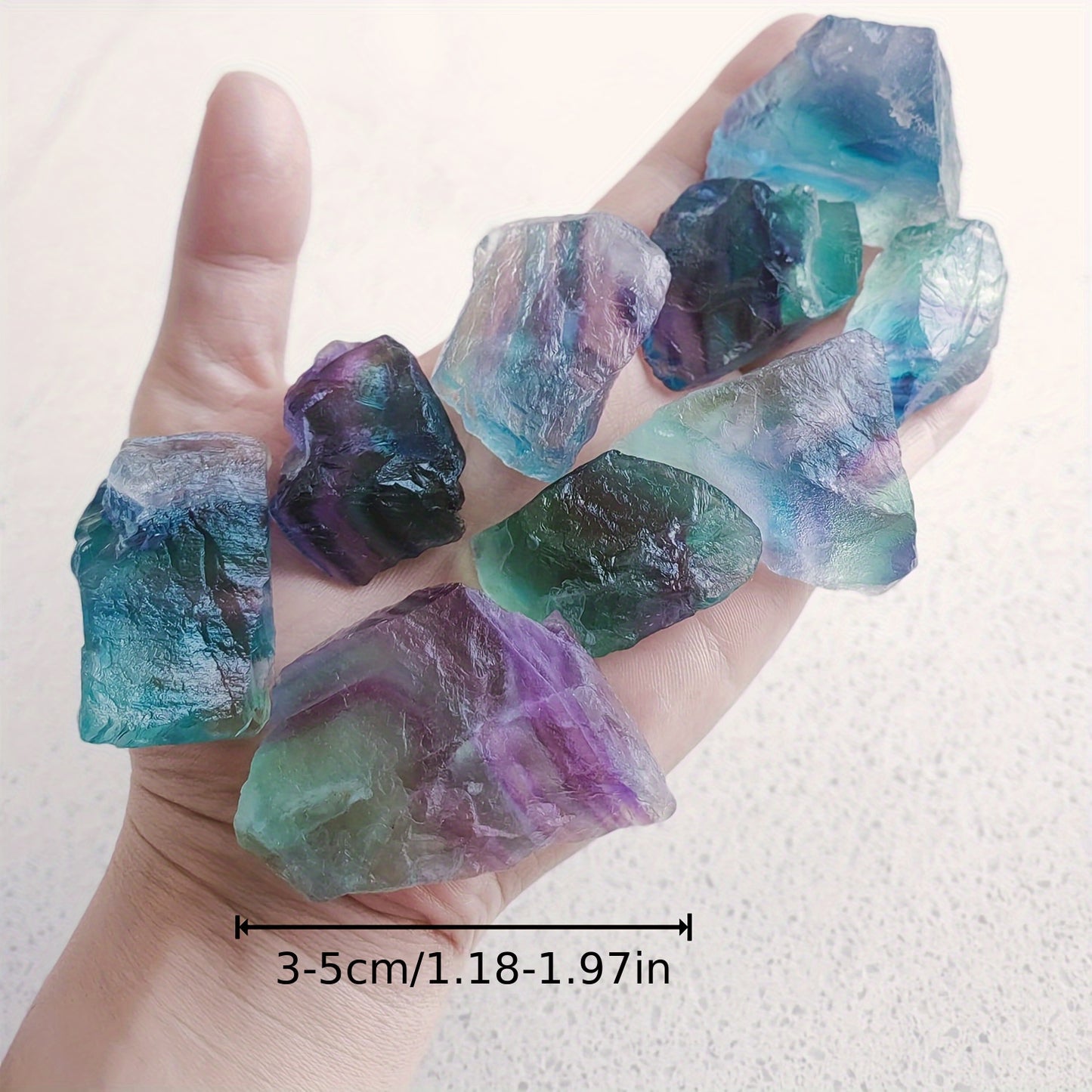 1LB Rough Rainbow Crystal Stones - Vibrant Purple, Green & Blue Raw Gemstones for Tumbling, Wire Wrapping & Meditation Decor
