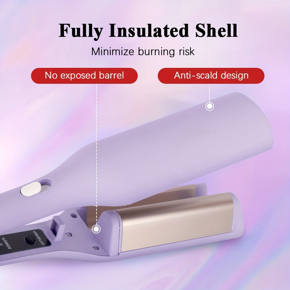 2 Barrels of Ion Wave Curling Iron, Fast Heating Curling Wand, Multi-Temperature Curling Iron, Suitable for Wide Deep Waves, Automatic Power-off, Negative Ion Hair Care, Plug Type, Without Battery, US Plug, 110V-127V, with 59