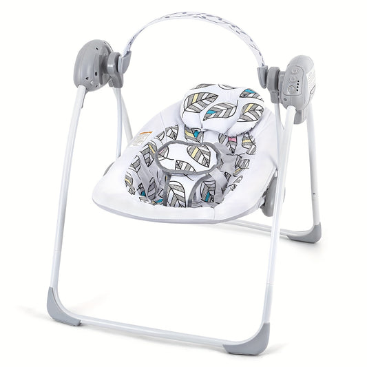 Portable Baby Swing for Newborns & Infants 0-6 Months up to 20 lbs - Adjustable Reclining Backrest, Soft Padded Seat with Safety Harness, Soothing Motion for Sensory Stimulation & Bonding, Mixed Colors, Infant Comfort Seating