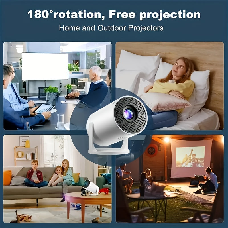 Portable Wireless Projector with 4K Decoding, 1800P HD, 260ANSI Brightness, 180° Rotatable Screen, Remote Control, USB-Powered for Home Theater, Family Gatherings & Entertainment, Portable Wifi Projector, Entertainment Devic