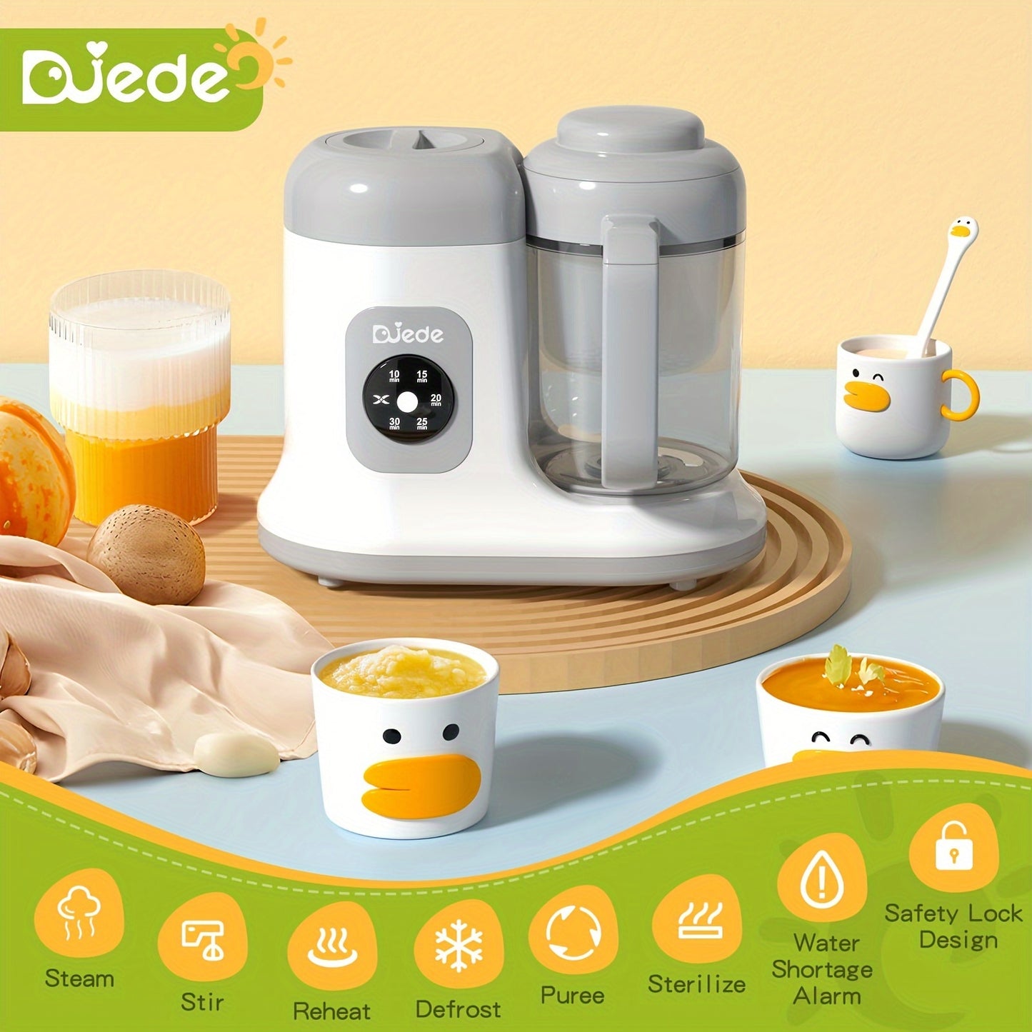 Youngsters Food Maker - One Button Rotate & Press Control, Youngsters Food in Minutes, Processor Steamer Puree Blender, Auto Cooking & Stirring, Healthy Homemade Food for Youngsters & Youngsters, White