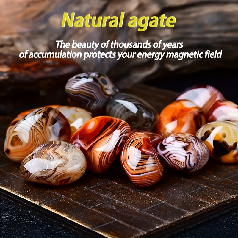 4LB Natural Wrapped Agate Stone - Carved Smooth Faux with Various Striped Patterns And Earthy Tones, High-end Boutique Art Stone, Unique Polished Stone, Rare Collectible Artwork, DIY Craft Supplies, Jewelry Making, Artistic D