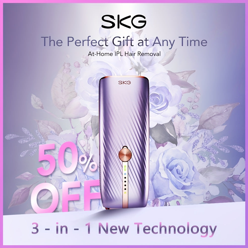 SKG Fast IPL Hair Removal Device, Home IPL Hair Removal Device, IPL Hair Removal Machine, Painless IPL Hair Removal Kit For Women, Skin Care And Dual-pulse, Red Light Therapy Hair Removal, Christmas Gifts For Women, For Face,
