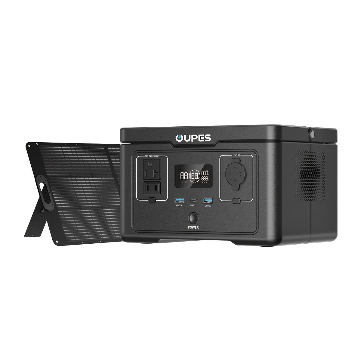 OUPES 600W/256Wh Exodus 600 Portable Power Station(1200W Surge), 256Wh 3.7kg Backup LiFePO4 Battery, 600W AC Outlet, Solar Generator for RV, Outdoors, Camping, Traveling
