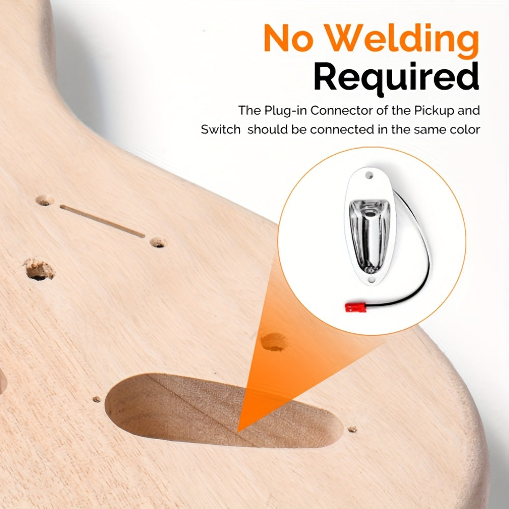 Glarry DIY Electric Guitar Kit, 6 Strings Guitar Kit with Mahogany Wood Body Maple Neck for Beginner, All Components Included Build Your Own Guitar