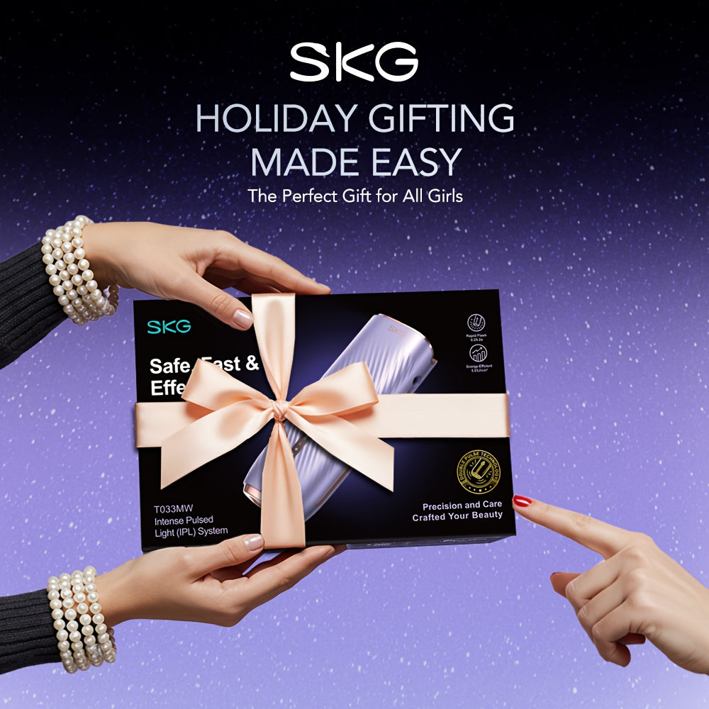 SKG Fast IPL Hair Removal Device, Home IPL Hair Removal Device, IPL Hair Removal Machine, Painless IPL Hair Removal Kit For Women, Skin Care And Dual-pulse, Red Light Therapy Hair Removal, Christmas Gifts For Women, For Face,