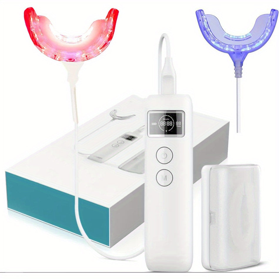 KTS USB-Powered Red Light Gum & Teeth Whitening Lamp - 3 Color Modes (Blue, Green, Red) for Oral Care, At-Home Periodontal Light, and Digital Display, Teeth Whitening Lamp, Periodontal Light, Modern Lightform, Adjustable Brig