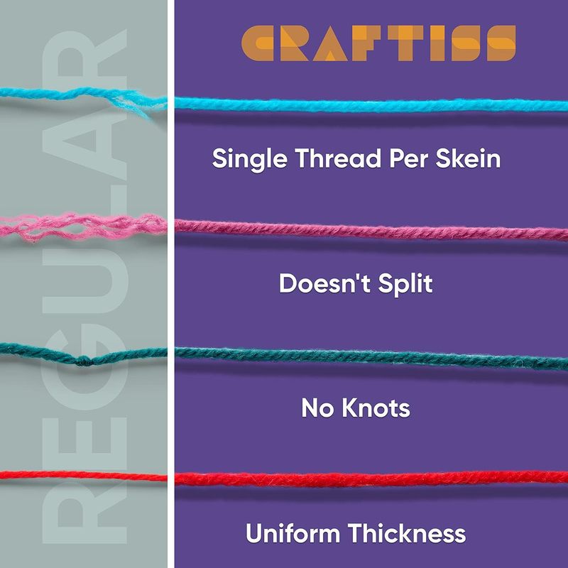 60*0.7 Oz Acrylic Yarn Skeins - 2600 Yards of Soft Yarn for Crocheting, Knitting and Craft Projects