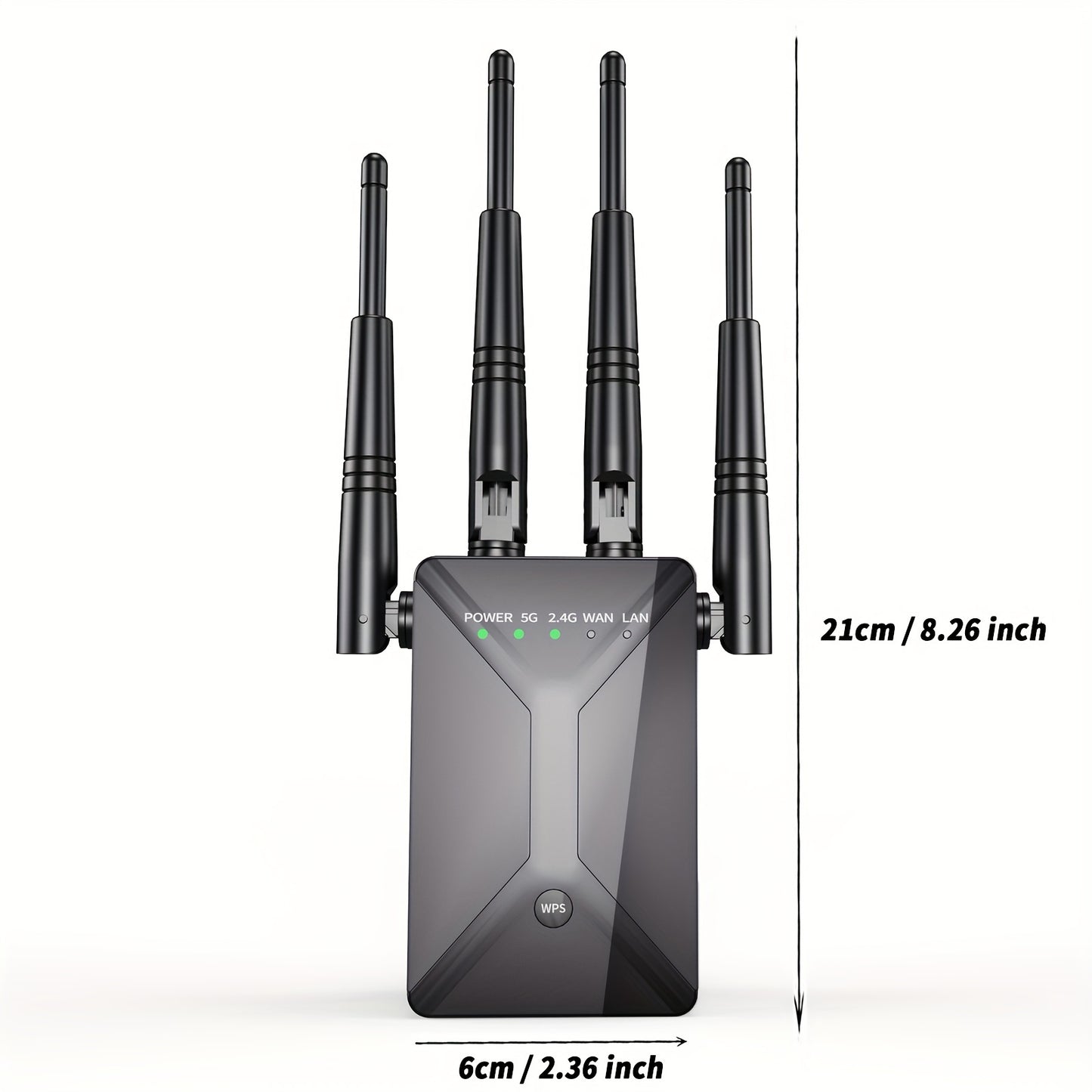 Ultra-Powerful WiFi Extender Signal Booster - Covers Up to 13225 Sq.ft and 130 Devices, Dual Band 2.4G and 5G, 1200Mbps Wall-Through Strong WiFi Signal Amplification, with Ethernet Port and Access Point Mode for Whole-Home Co