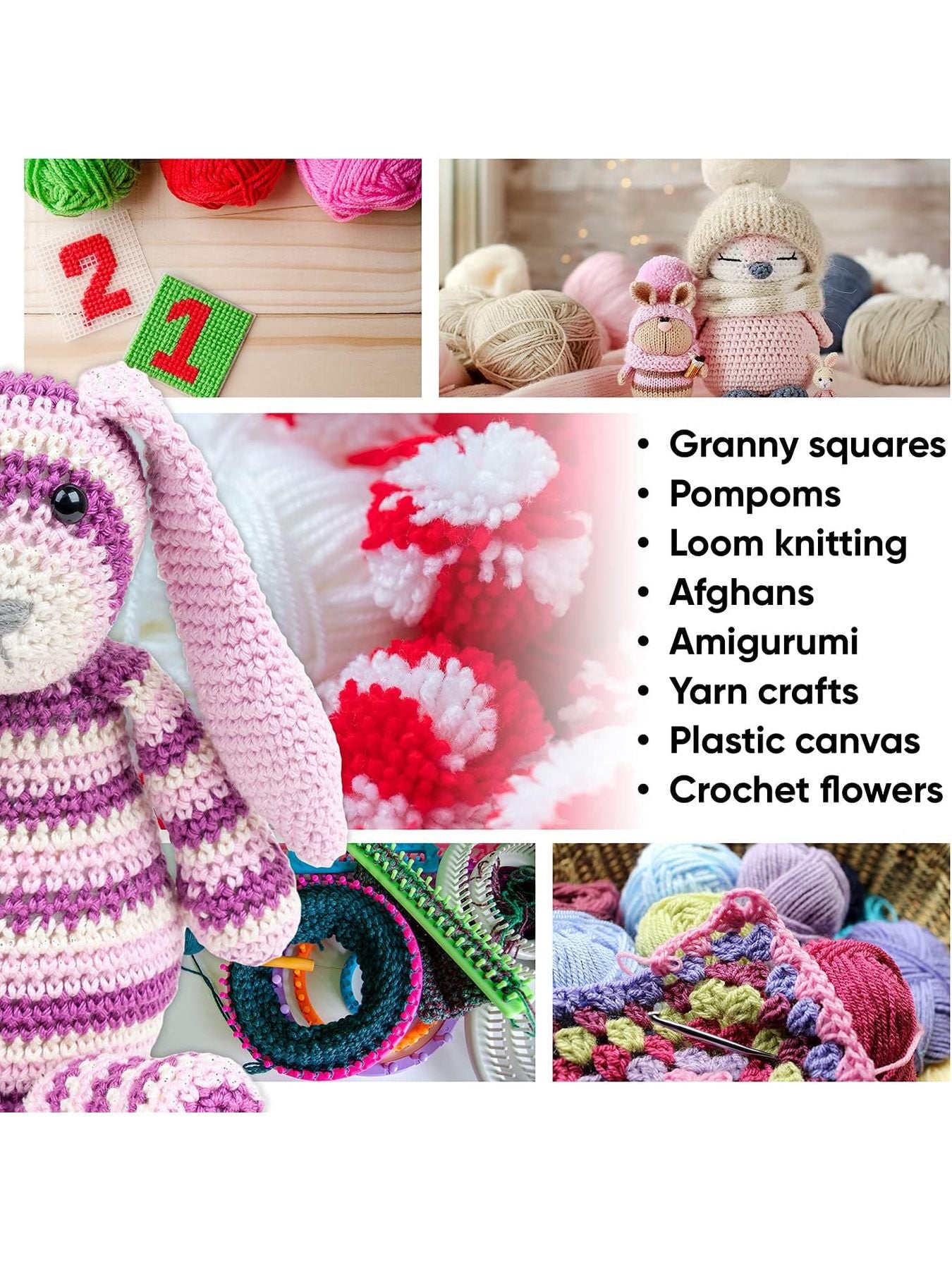 60*0.7 Oz Acrylic Yarn Skeins - 2600 Yards of Soft Yarn for Crocheting, Knitting and Craft Projects