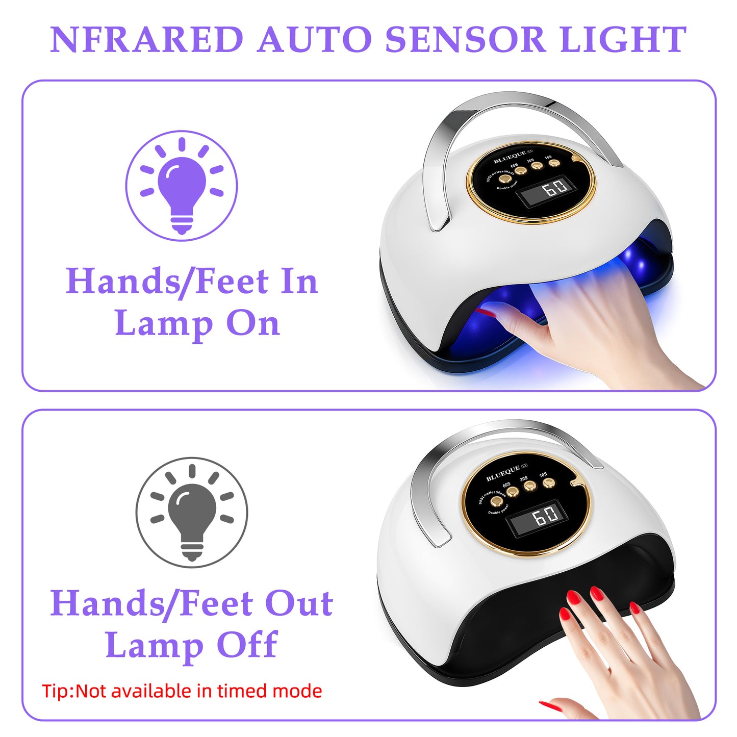 Professional UV Light for Gel Nails, LED Nail Lamp for Gel Polish with 4-Timer and Sensor, 39 PCS LED Beads, UV Dryer for Salon Home Gift for Woman Mom Girl