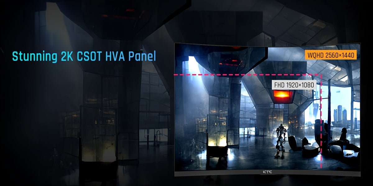 KTC 24-27-32 Inch Gaming Monitor, 24inch 1920*1080 100Hz, 27inch 2560*1440 180Hz,32inch 2560*1440 165Hz Curved Gaming Monitor, 1500R Frameless, 1ms, HDR, FreeSync Premium, DisplayPort/HDTV/USB, VESA Wall Mount, PC Monitor