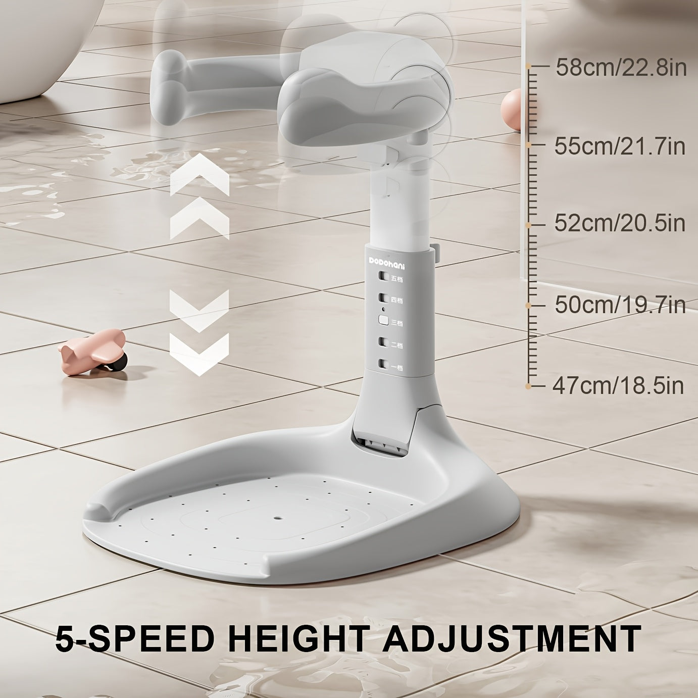 5-speed Adjustable Baby Bathroom Bracket, Non Slip Base, Adjustable Silicone Armrest, High-quality ABS Material, Foldable Storage, Suitable For Children Aged 6 Months To 6 Years Old, Safe Bathing Assistant