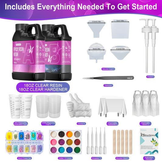 Resin Beginners Set, Including 36oz Resin And All Accessories, Easy To Unleash Creativity And Create Unique Works