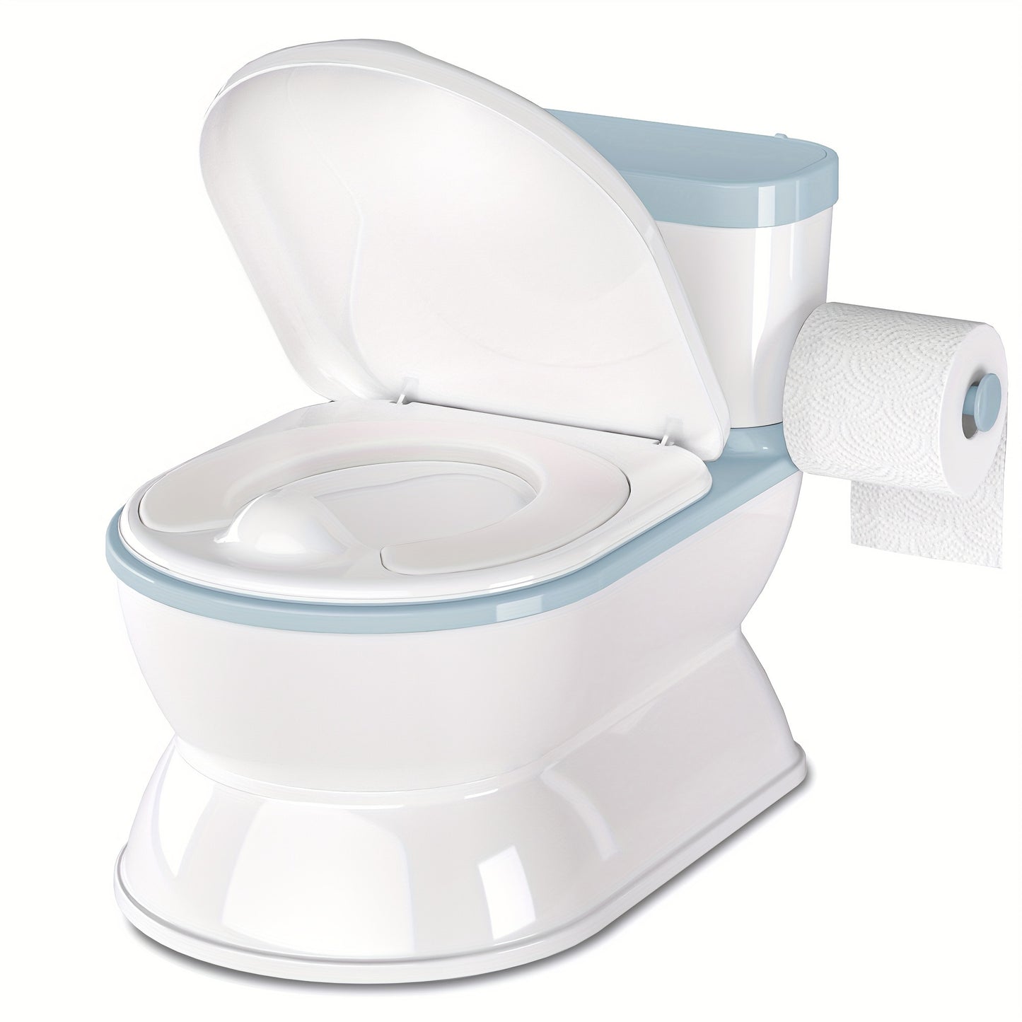 2-In-1 Toddler Potty Training Toilet - Larger Potty Chair And Removable Training Seat With Realistic Flush Sounds, Flip-Up Toilet Seat, Storage Bin And Toilet Paper Holder For Kids 1-3 Years Old