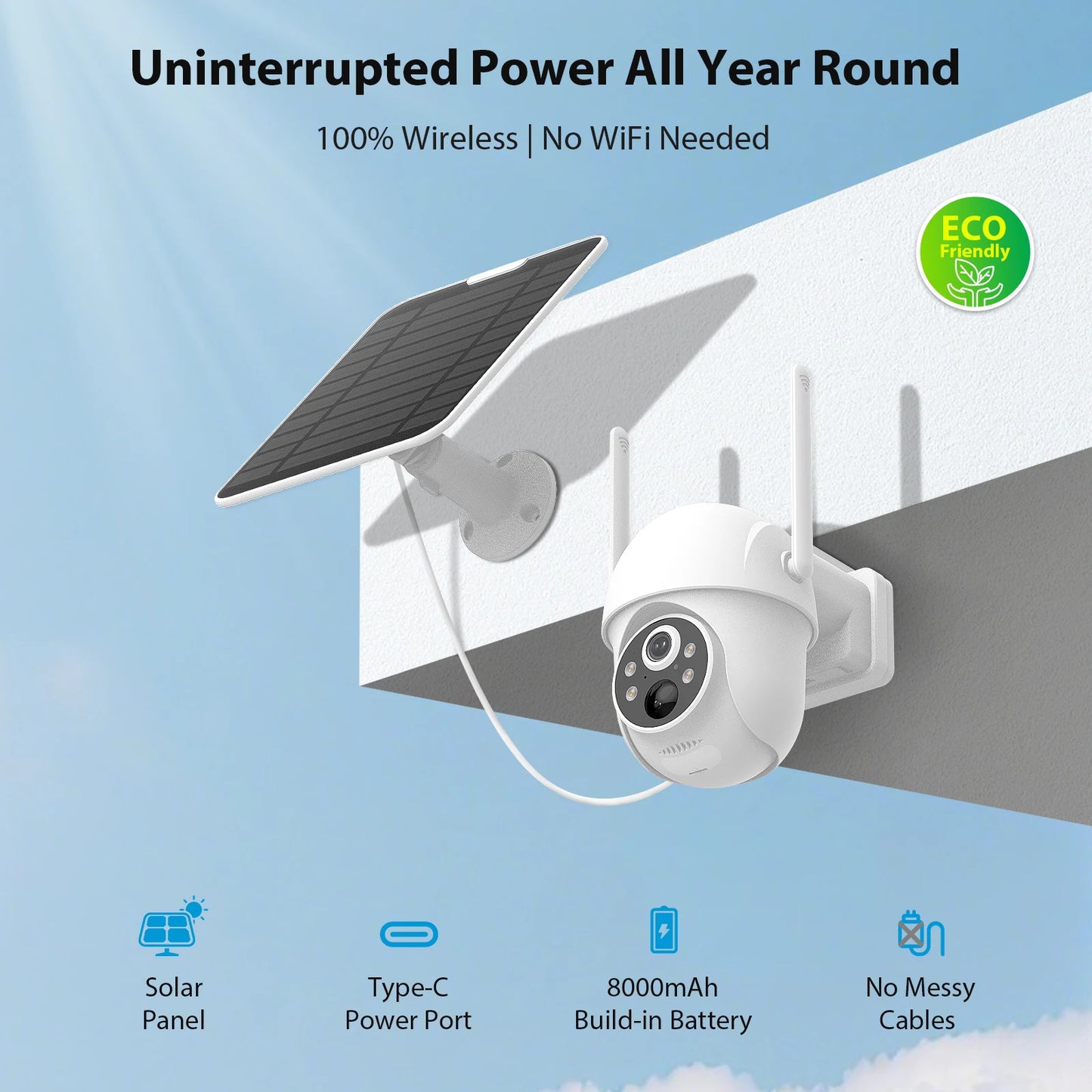 4G Solar Camera Wireless Outdoor Security Camera PIR Human Detection Night Vision IP66 Waterproof Two-Way Talk IP Camera